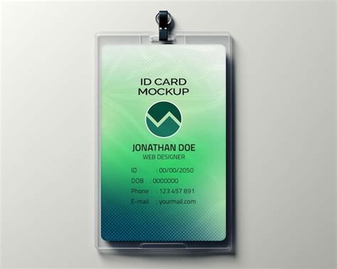 Premium PSD | Vertical id card mockup