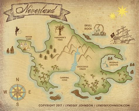 Lyndsay Johnson: Neverland Map Downloadable Print