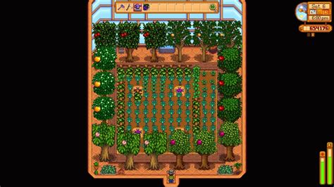 Greenhouse Layout, with Iridium Sprinklers and 2 of each fruit tree ...