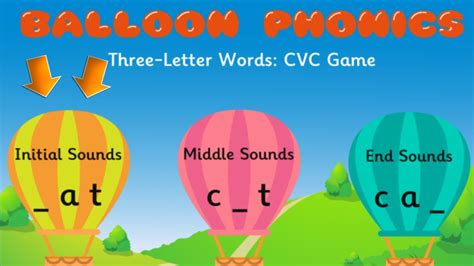 Balloon Phonics Three Letter Words CVC Game - English Games - YouTube