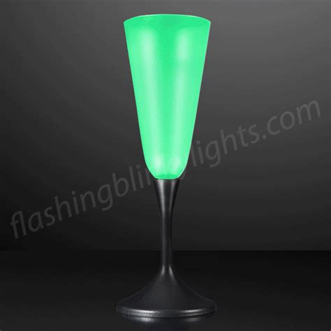 Light Up Frosted Black-Based Champagne Glass | FlashingBlinkyLights