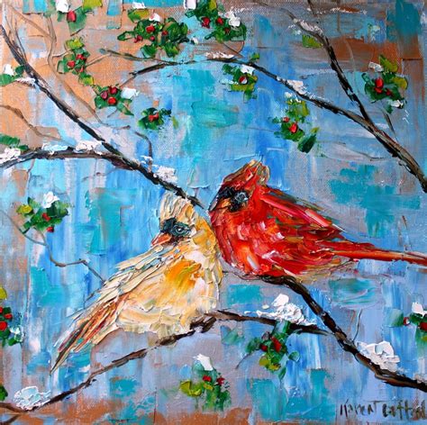 Cardinal Birds Print, Bird Art, Made From Image of Past Oil Painting by ...