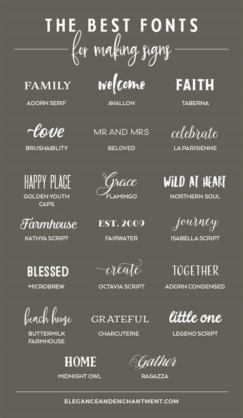 The Best Fonts for Making Signs | Elegance & Enchantment