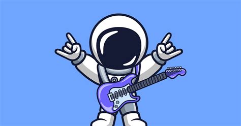 Astronaut Playing Guitar by eztudio on Envato Elements