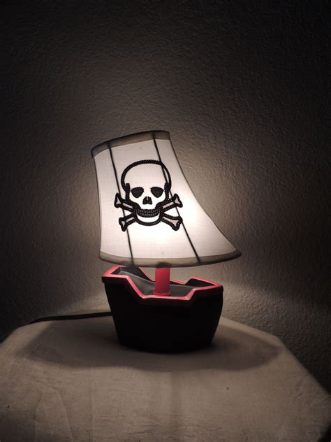 Pirate Theme Lamp, Light for kids, Baby's Room Decor, Pirate Ship, Skull and Cross Bones Shade ...