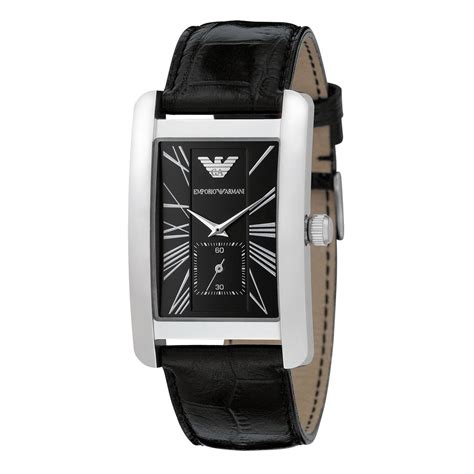 Emporio Armani Men's AR0143 Classic Black Leather Band Watch — Armani ...