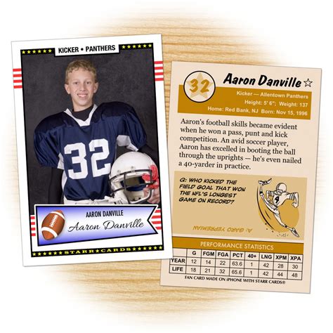 Make Your Own Football Card with Starr Cards