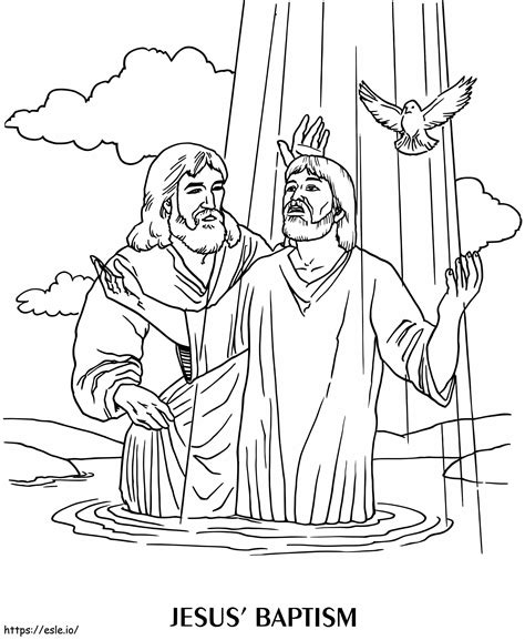 Jesuss Baptism coloring page