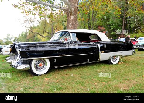 A 1950's era black Cadillac Eldorado convertible automobile at an ...