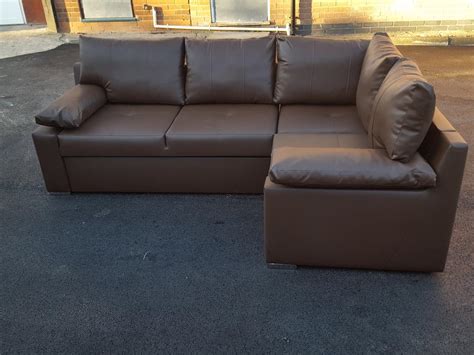 BRAND NEW brown leather corner sofa bed with storage.can deliver SANDWELL, Wolverhampton