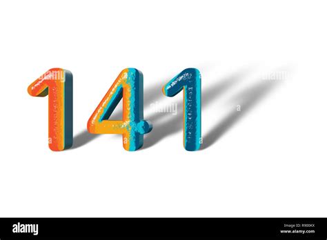 3D Number 141 forty one lively colours Stock Photo - Alamy