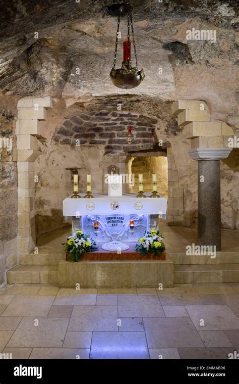 Annunciation Grotto, Basilica of the Annunciation, Nazareth, Israel Stock Photo - Alamy