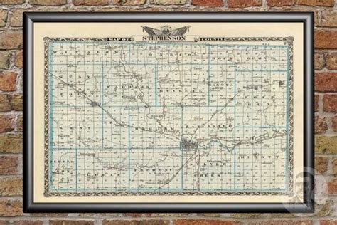 Stephenson County IL Map 1876 Old Map of Freeport Illinois - Etsy ...