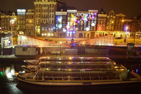 Amsterdam in the Bright Lights of the Night City Editorial Photo - Image of beautiful, color ...