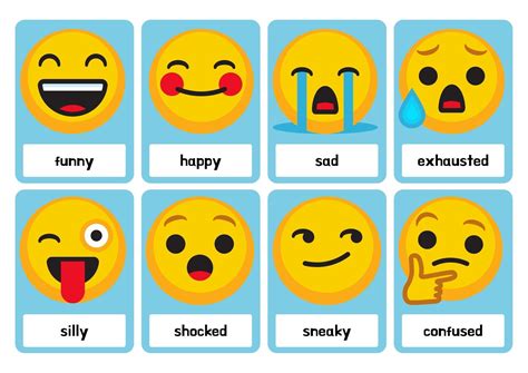 Free Printable Emoji Feelings Flashcards Flashcards, 44% OFF