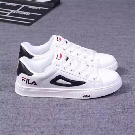 Fila Korean Sneaker White Black Casual Shoes Low Cut Women shoes for ...