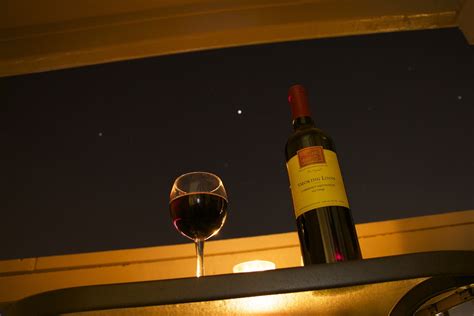 Bottle of Wine and Wine Glass with Night Sky and Stars in Background [Stellar Neophyte Astronomy ...