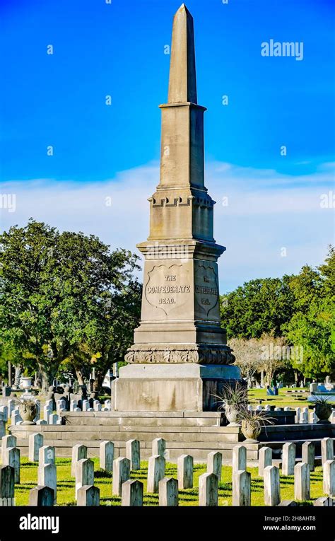 Confederate Rest features a monument and the graves of 1,100 Confederate soldiers at Magnolia ...