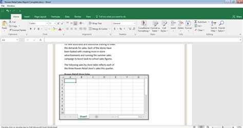 Excel Table in Word Document | Computer Applications for Managers