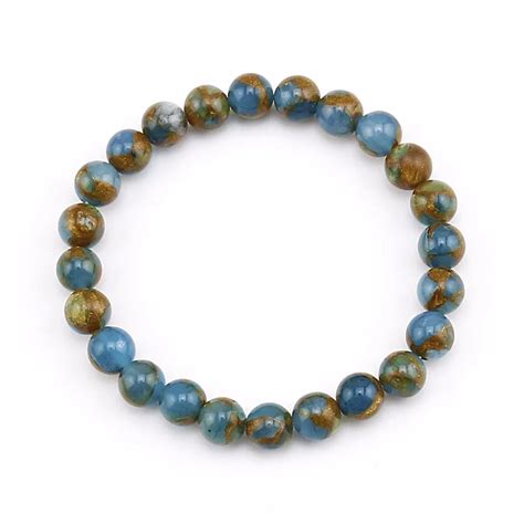 High Quality Natural Tanzania Gold Blue Stone Round Beads Gold Color ...