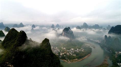 Karst Mountains in Guilin South China Stock Photo - Image of background, panorama: 177689854