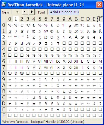 Printer Command Language - Unicode segment -Arrows