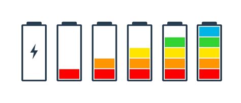 Battery charge indicator icons vector icon Charging level Battery ...