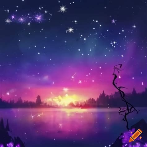 Sparkly anime-style night sky on Craiyon