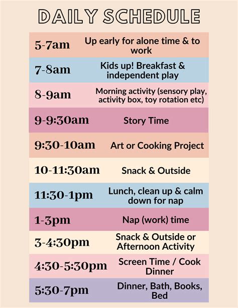 Daily Routine Chart For 10 Year Old