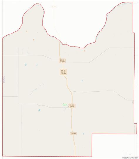 Map of Roger Mills County, Oklahoma