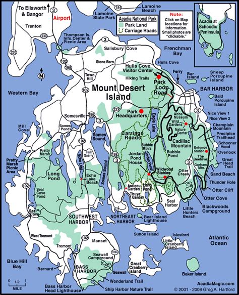 Acadia Map - Mount Desert Island Maine