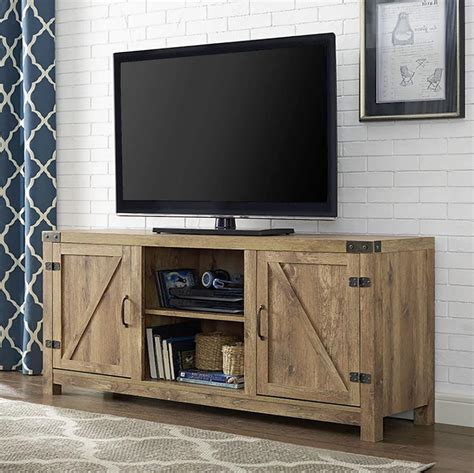 Walker Edison W58BDSDBW 58In Barn Door Tv Stand