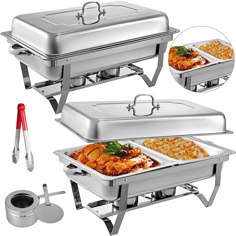 Serving, Buffet & Catering Details about 2 Pack Full Size Buffet Catering Stainless Steel Chafer ...