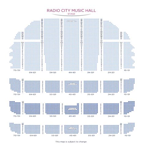 Music Hall Seating Map