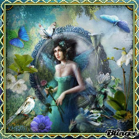 Vintage Fairy With Flowers & Butterflies Picture #128987497 | Blingee.com