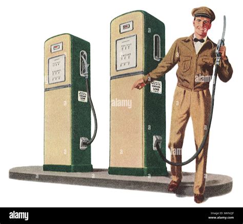 Gas station attendant Cut Out Stock Images & Pictures - Alamy