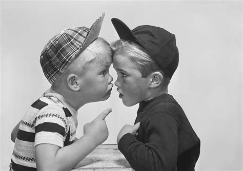 Two Boy Arguing, Close-up Photograph by Tom Kelley Archive - Pixels