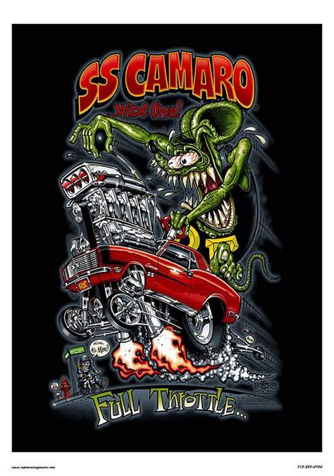 Rat Fink SS Camaro Poster - Etsy | Rat fink, Camaro, Ed roth art