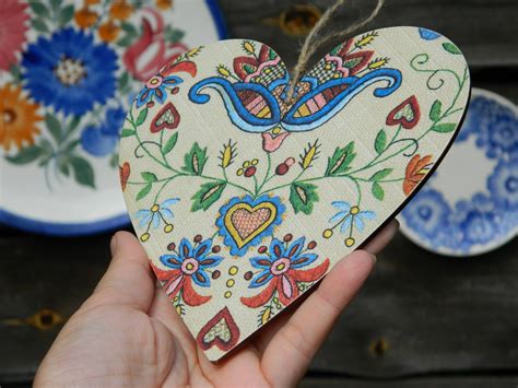 Polish Kashubian Folk Art Kashubian Embroidery Motif on Wood | Etsy