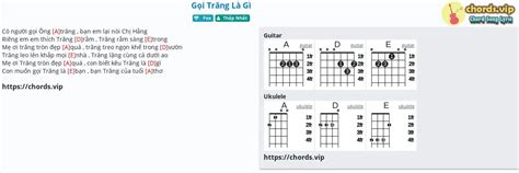 Hợp âm: Gọi Trăng Là Gì - cảm âm, tab guitar, ukulele - lời bài hát | chords.vip