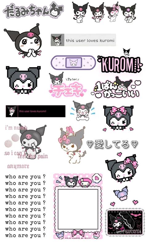 Kuromi stickers printable in 2024 | Printable stickers, Stickers, Printables