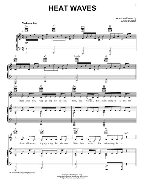 Glass Animals "Heat Waves" Sheet Music & Chords | Download 2-Page Printable PDF Violin Duet ...