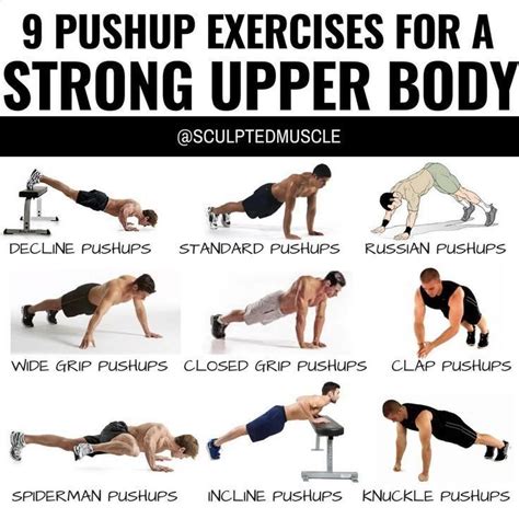 17 PUSHUP EXERCISES FOR A STRONG UPPER BODY! Pushups are one of the best bodyweight exercises ...