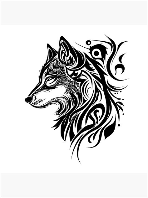 "Tribal Tattoo Wolf" Poster for Sale by ShadowAndSlate | Redbubble