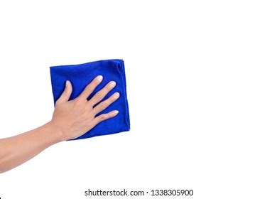 Abstract Male Hand Holding Blue Microfiber Stock Photo 1122685064 ...