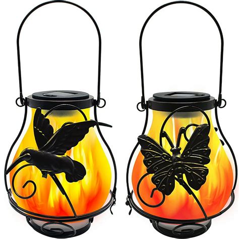 SPRING PARK Solar Lights Metal Solar Lantern Outdoor Hanging Lanterns Lighting Heavy Duty Solar ...