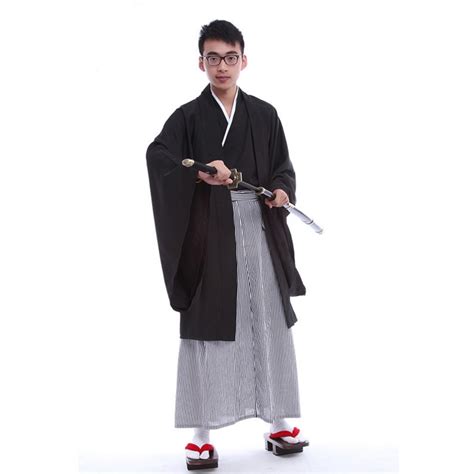 Japanese Kimonos Men Traditional Clothing Samurai A ninja Gongfu Cosplay Costume - Party ...