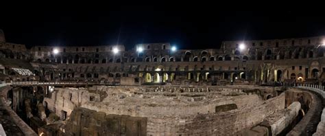 Premium Photo | Colosseum Rome interior view at night