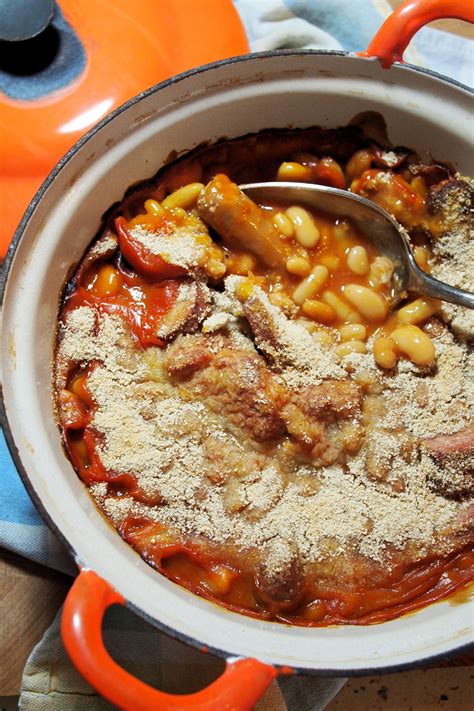 Cheat's French Style Cassoulet - Sausage and Bean Casserole in the Slow Cooker or Le Creuset