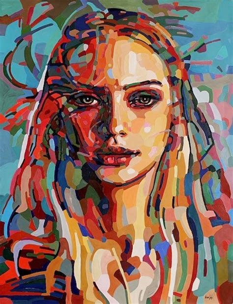 45 Beautiful Acrylic Portrait Paintings Ideas - Greenorc | Retrato abstracto, Arte figurativo ...